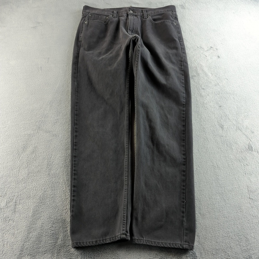 Levis Jeans Mens 38x34 (Fits 36x34) Black Faded 505‎ Regular Straight Cotton
